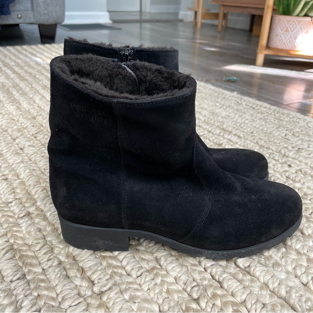 Palmroth original women’s ankle boots suede leather fur lined size 8/8.5 41